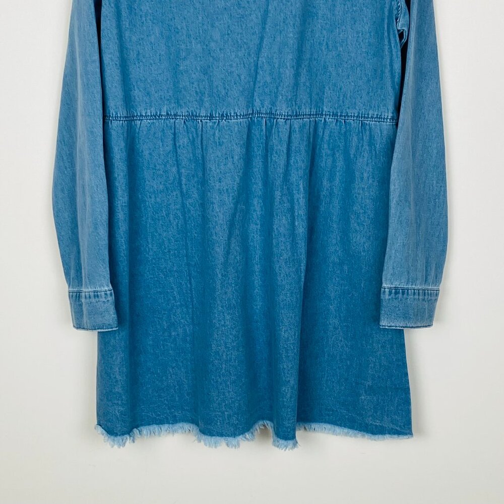 New Show Me Your Mumu Louisiana Denim Blue Dress Pockets 100% Cotton, Size M - Picture 9 of 13